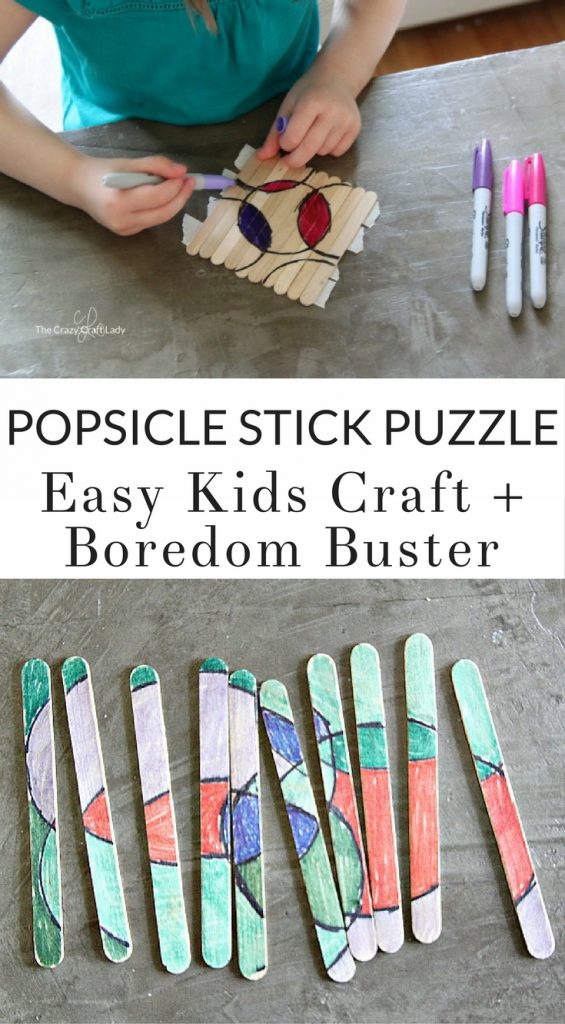 Make a Popsicle Stick Puzzle a Quick Kids Craft The Crazy Craft Lady