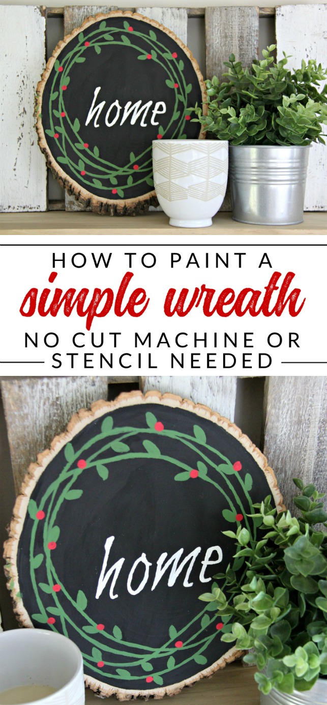 Wood Round Painted Wreath How to Paint a Simple Berry Wreath