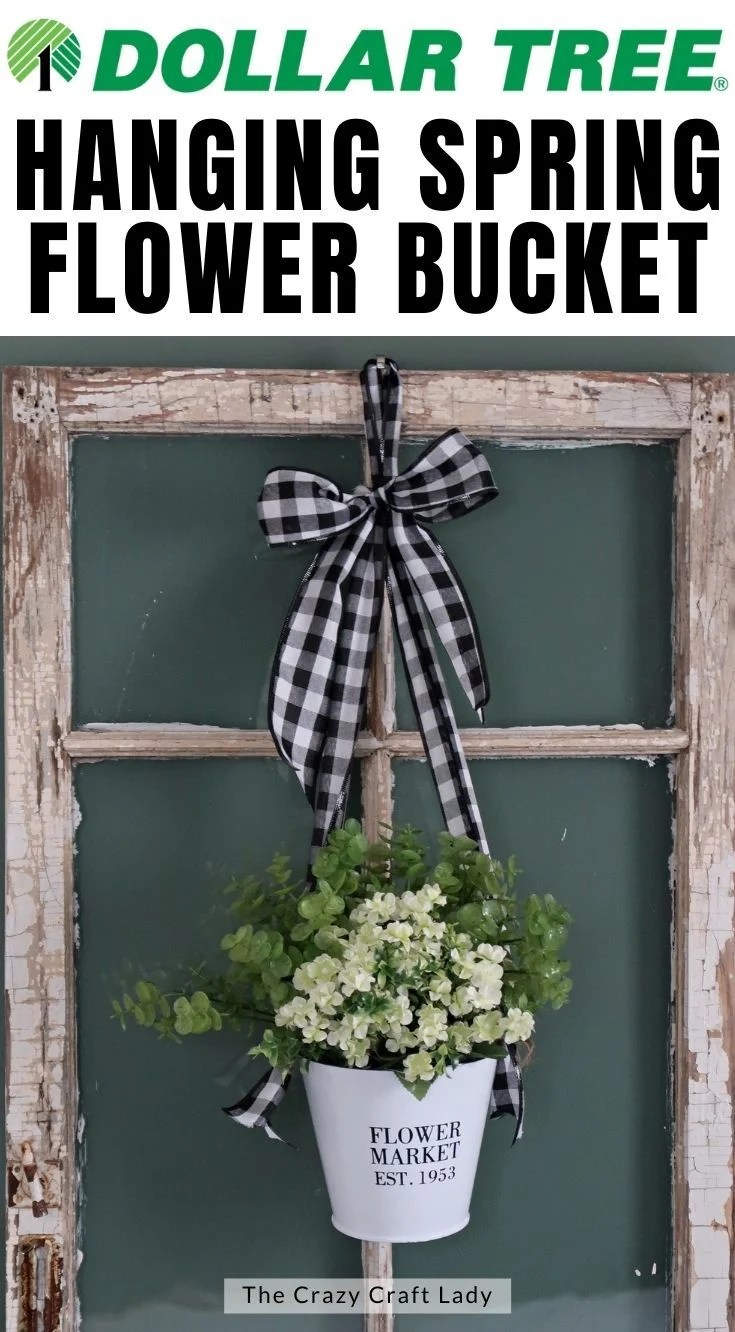 Dollar Tree Hanging Spring Flower Bucket The Crazy Craft Lady