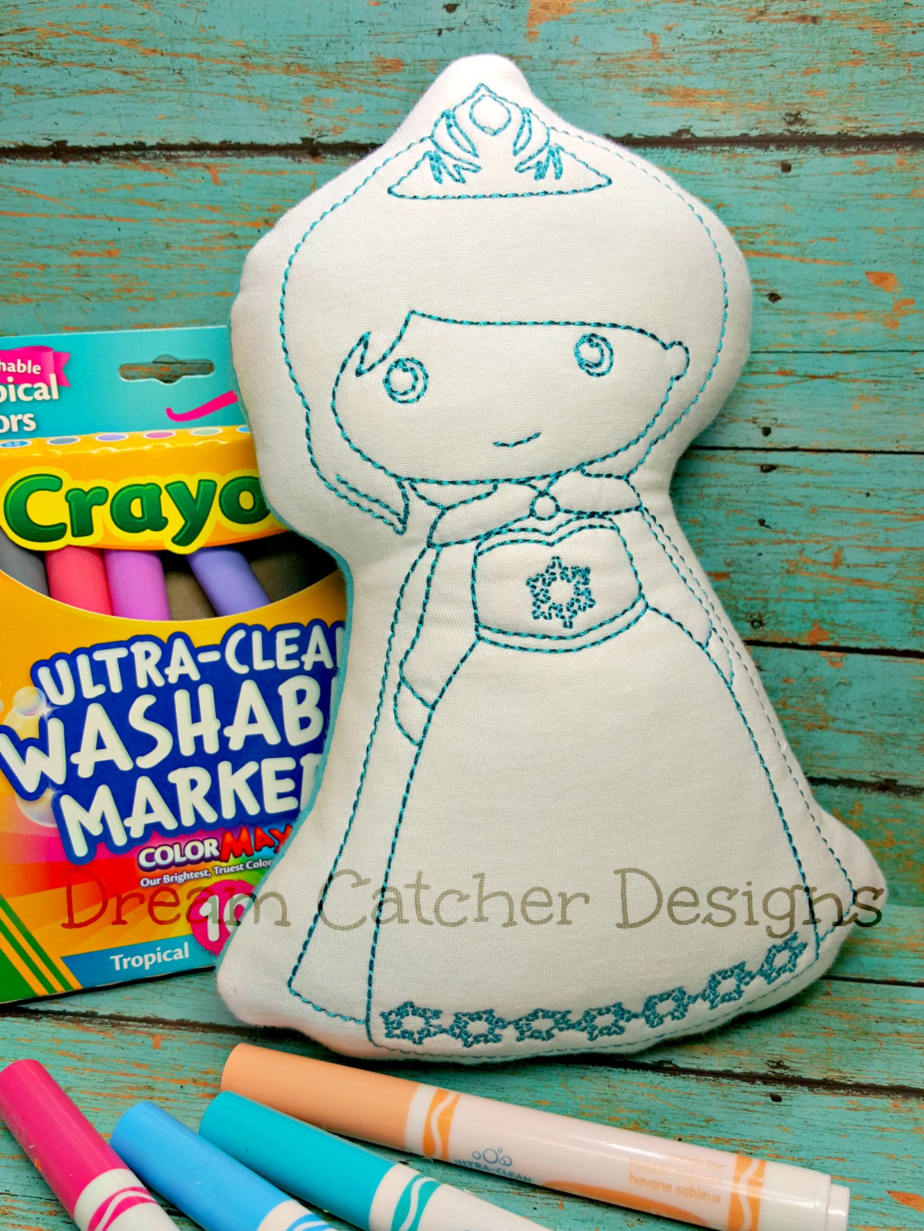 In The Hoop Elna Inspired Princess Coloring Doodle It Embroidery Design