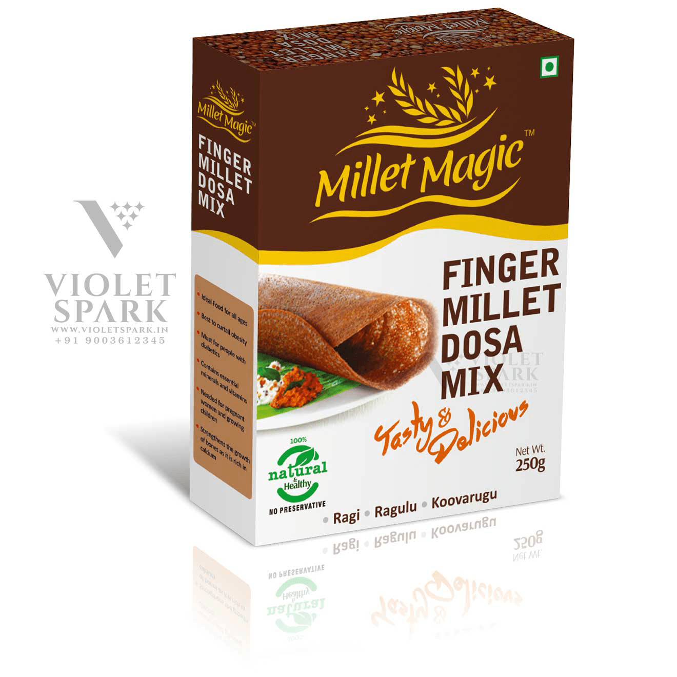 Millet Magic Finger Millet Dosa Mix Box Packaging Design Creative
