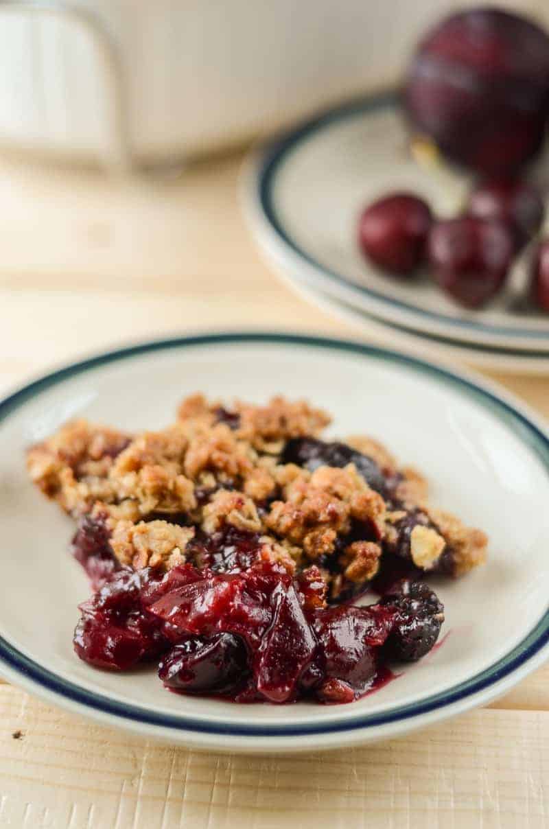 Plum Cherry Crisp • The Crumby Kitchen
