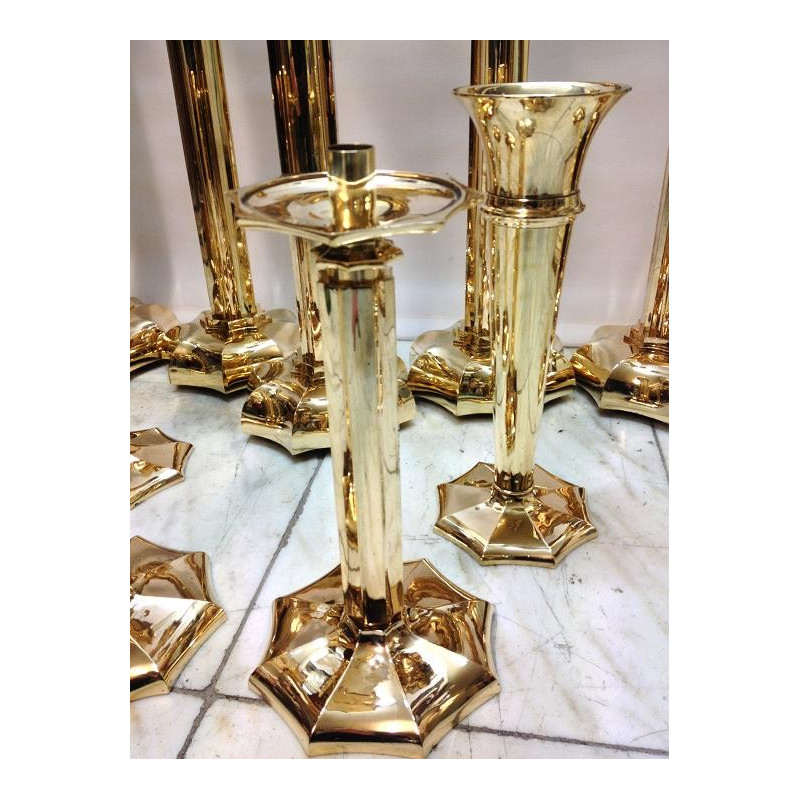 Quility Altar candlestick set Church Brass The Crypt