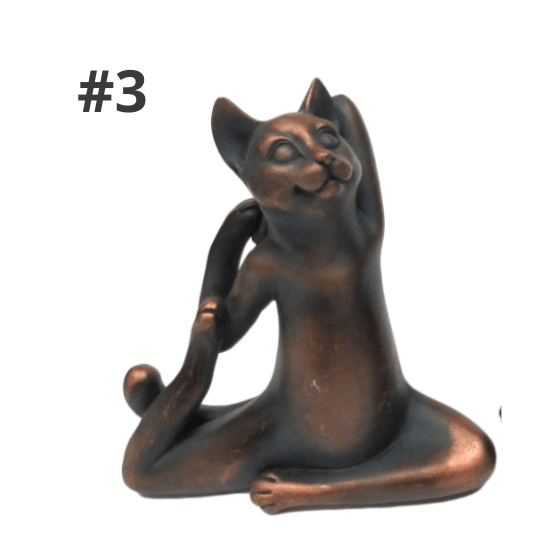 Yoga Cat Statue to remind you to stretch and be flexible