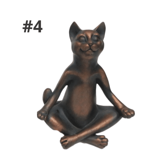 Yoga Cat Statue to remind you to stretch and be flexible