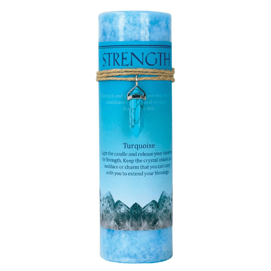 Strength Crystal Energy Candle with Turquoise Howlite Pendant
