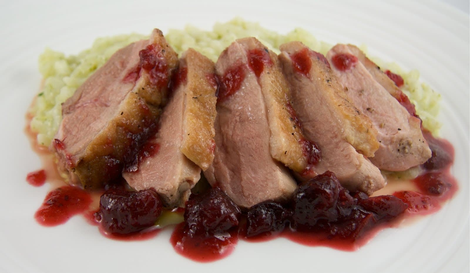 Seared Duck Breast with Cranberry Sauce & Port Reduction The Culinary