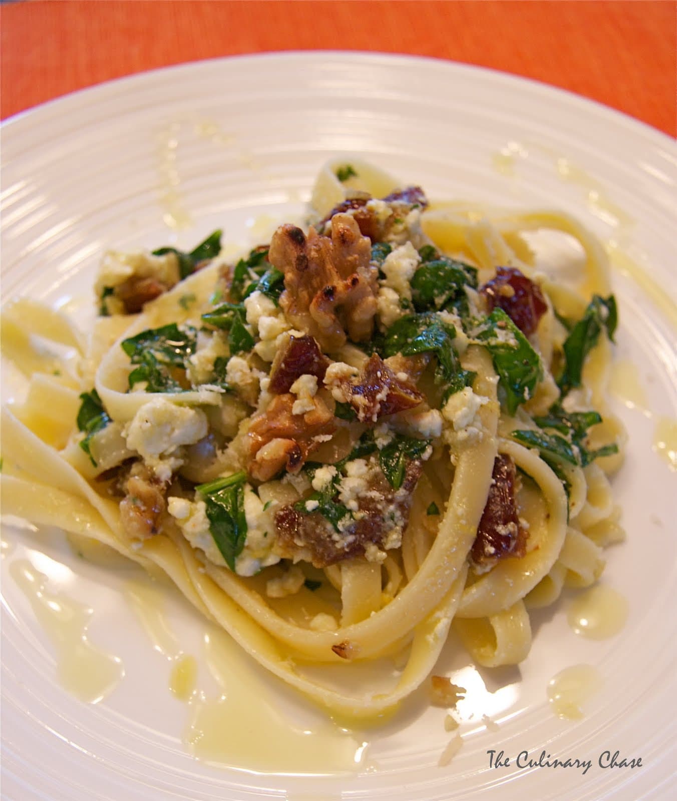 Fettuccine with Dates, Feta Cheese & Spinach The Culinary Chase