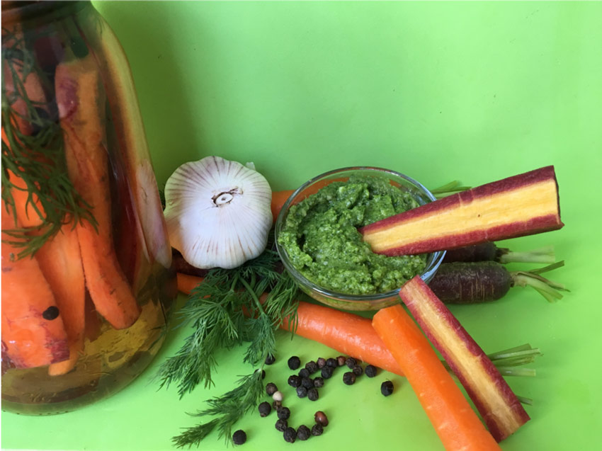 Lightly Pickled Carrots with Carrot Top Pesto The Culinary Cure