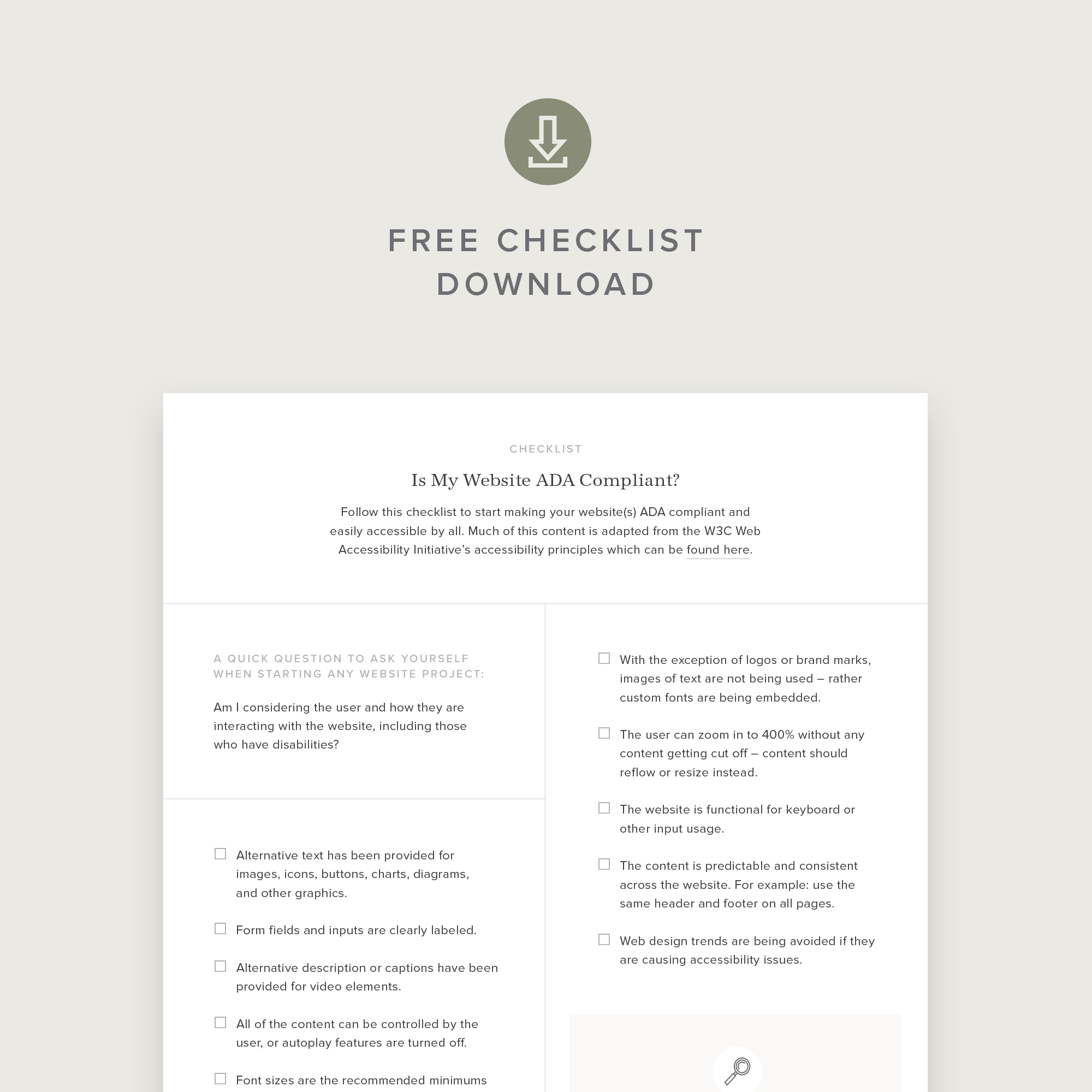 Free Checklist Is My site ADA Compliant? The Curio Collective