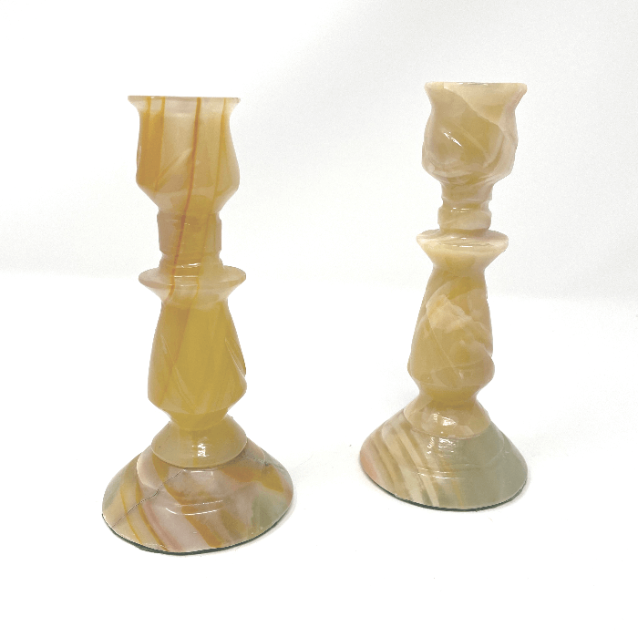 Alabaster Candlesticks The Curious Cowgirl Vintage Shop