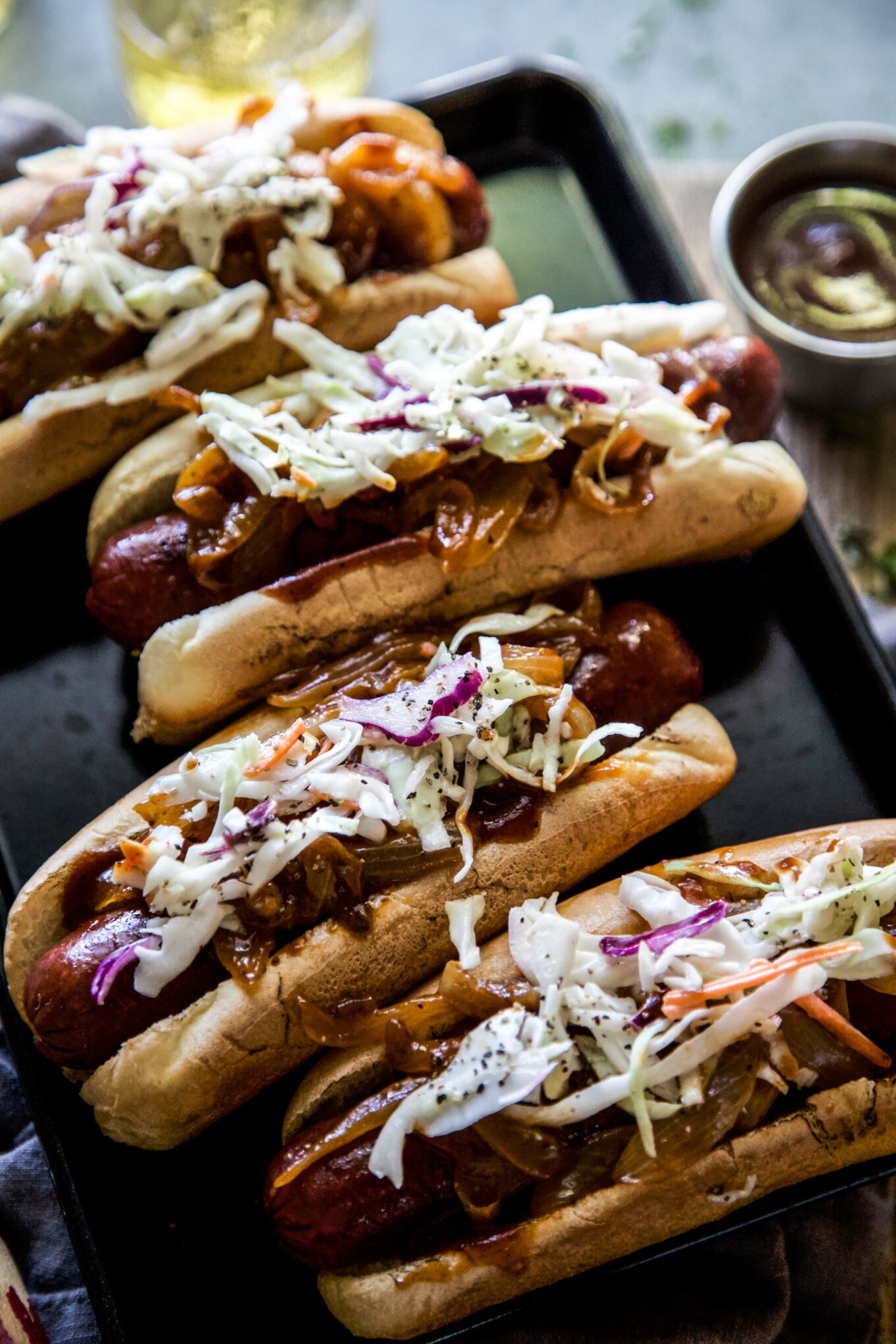 Loaded Barbecue Bison Hot Dogs