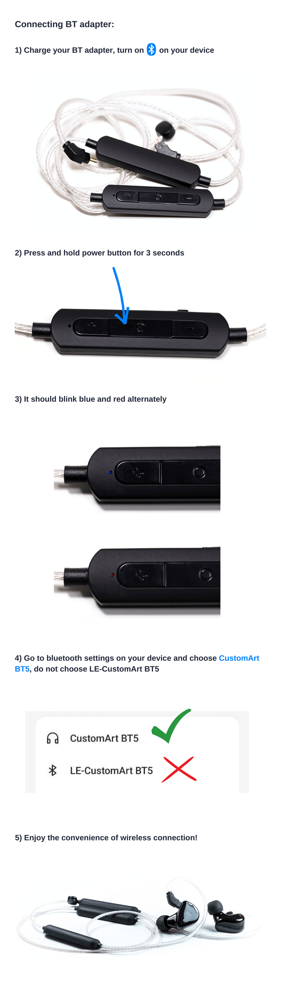BT adapter manual – Custom Art