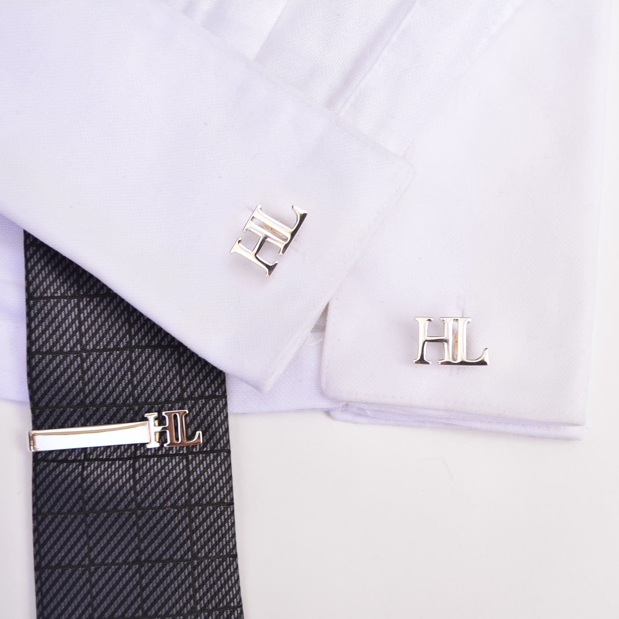 Set of Custom Cufflinks and Tie Clip Custom Cufflinks