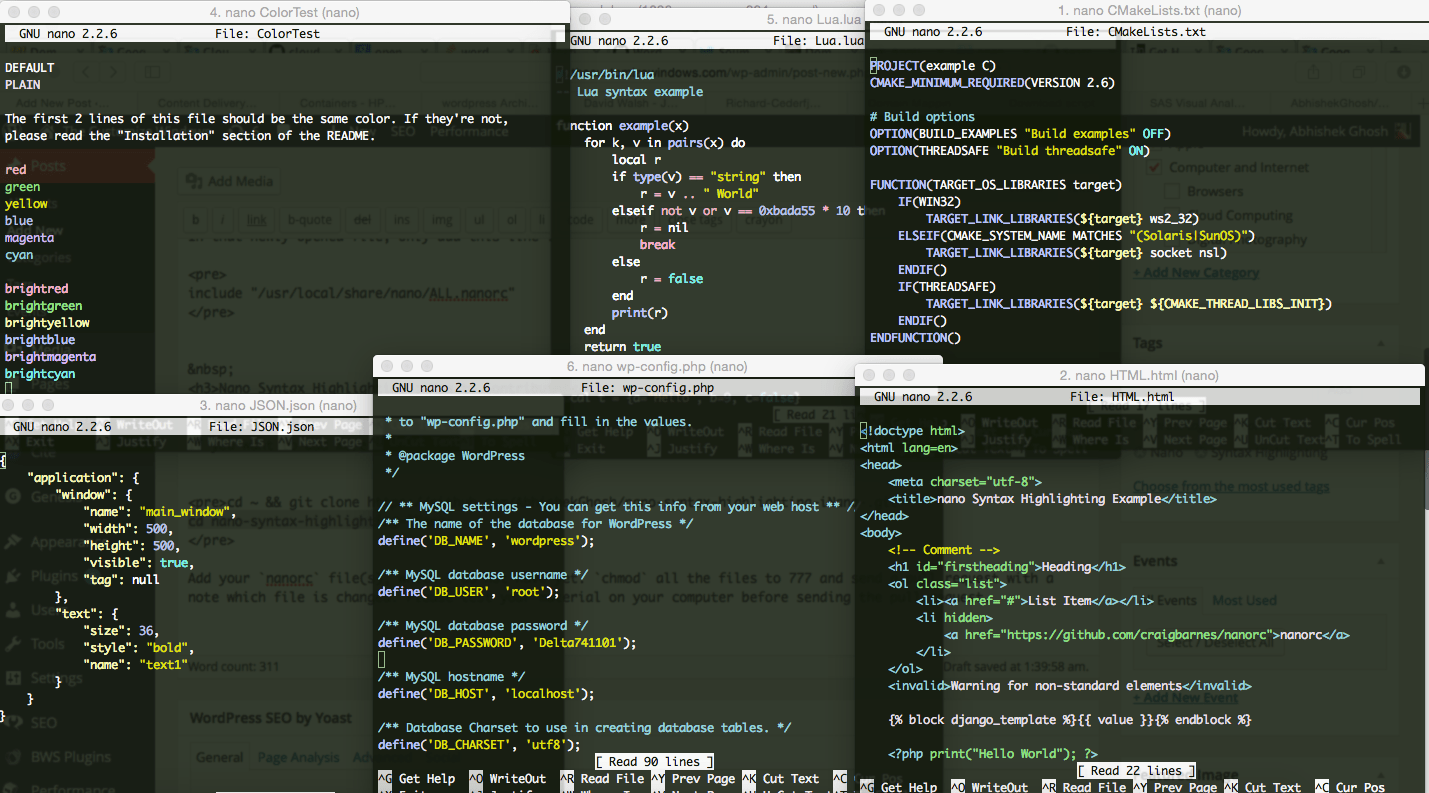 Nano Syntax Highlighting nanorc