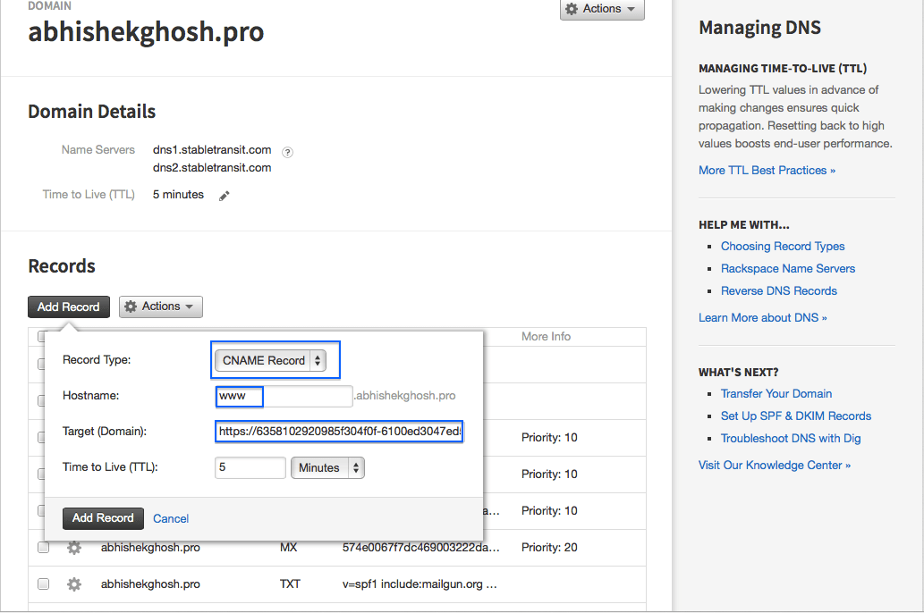 Hosting WWW Subdomain on Rackspace Cloud Files CDN