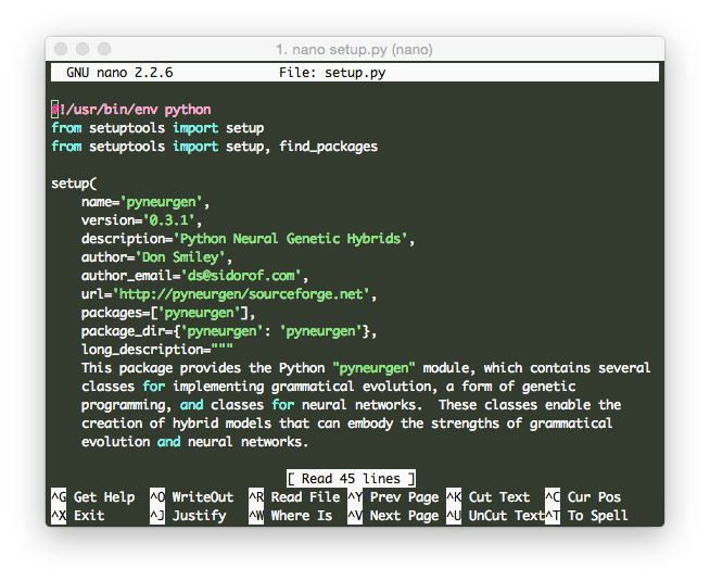 OS X Nano Syntax Highlighting