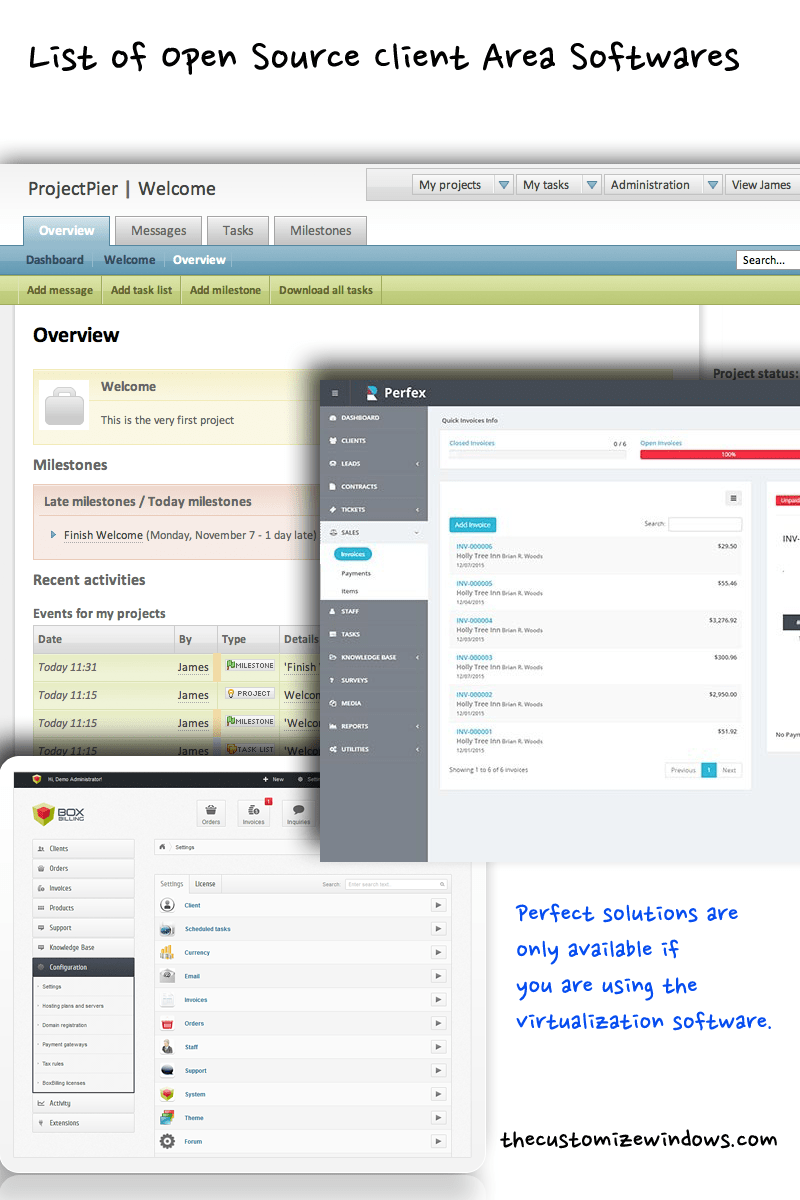 List of Open Source Client Area Software