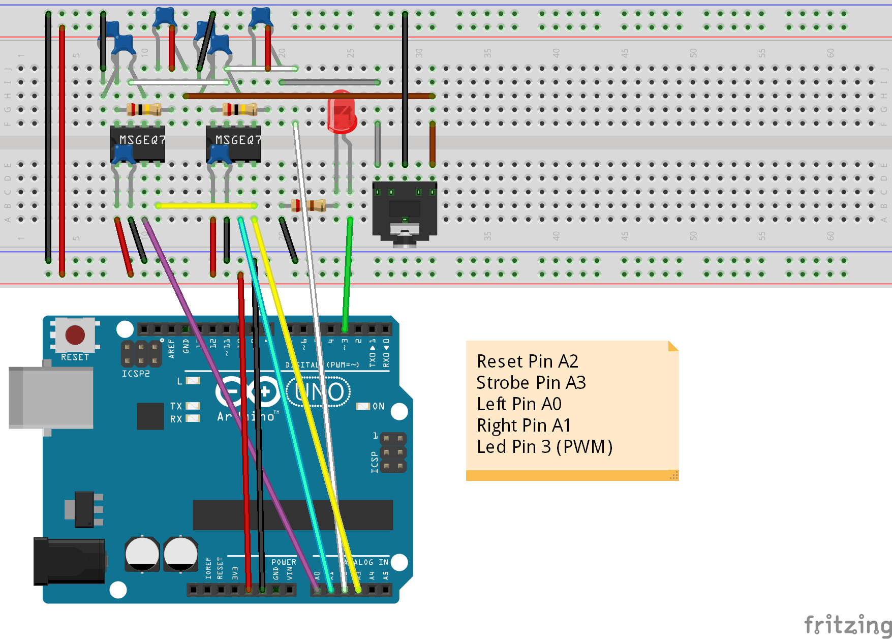 Arduino Spectrum Analyzer With MSGEQ7 IC