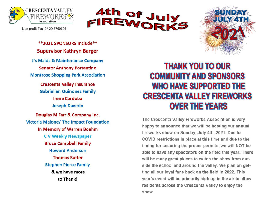 Crescenta Valley Town Council 4th of July Fireworks