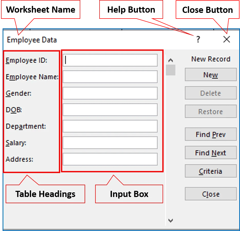 Excel Data Entry Form Template Excel 2019