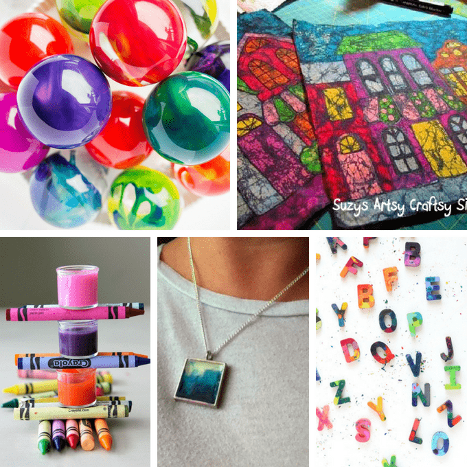 CRAYON ART! Crayon crafts and melted crayon art for kids and adults.