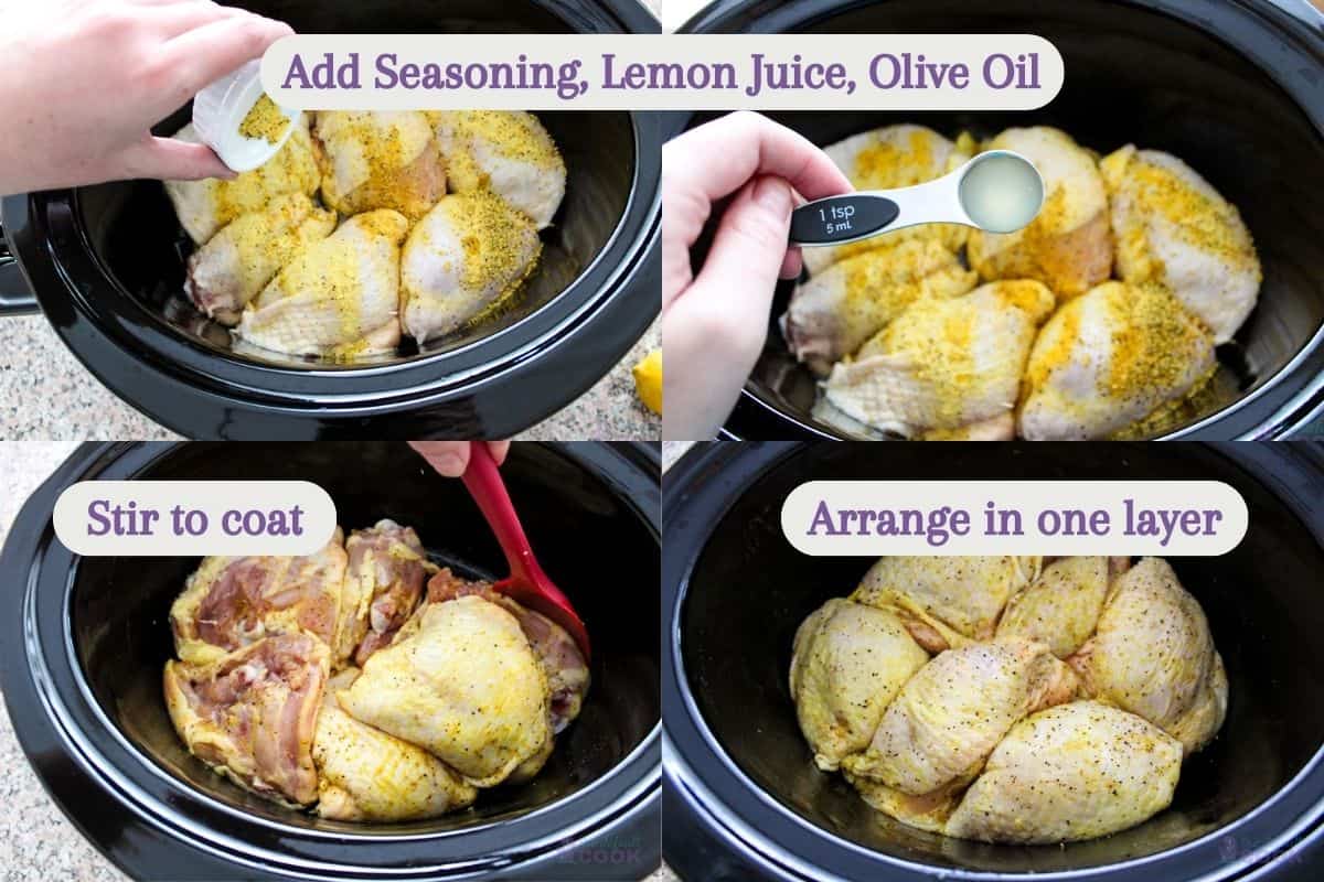 Easy Slow Cooker Lemon Pepper Chicken Thighs Recipe The Default Cook
