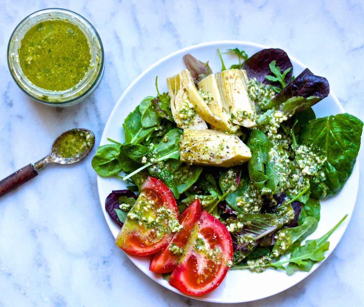 Basil Pesto Vinaigrette The Defined Dish Recipes
