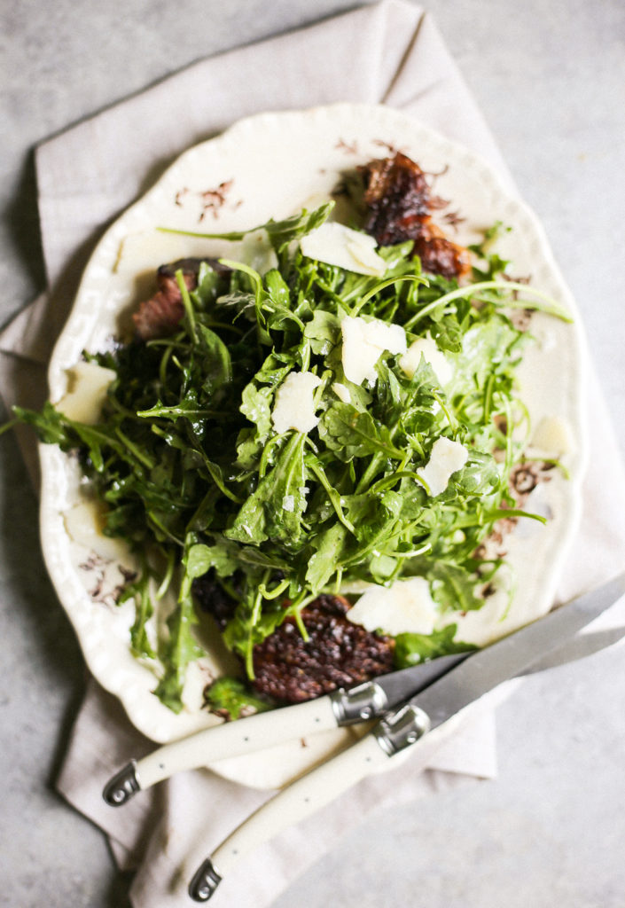 Porcini Rubbed Ribeye with Arugula Salad The Defined Dish