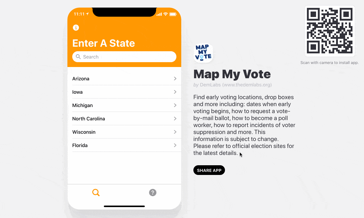 Florida Early Voting Location and Drop Box Location Map