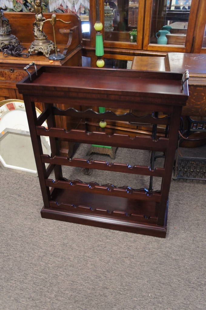 Bombay Company Wood Wine Rack Removable Serving Tray 24 Bottle Storage