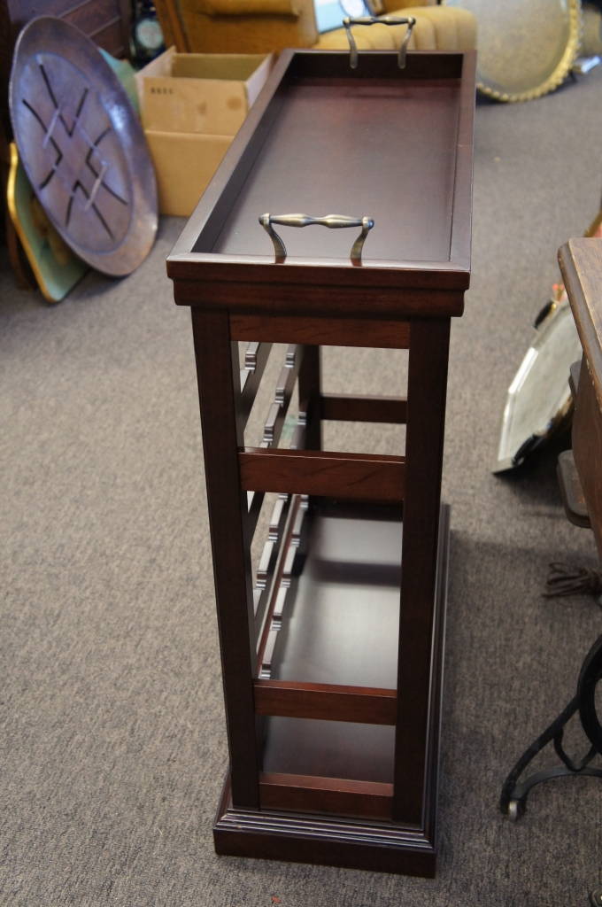 Bombay Company Wood Wine Rack Removable Serving Tray 24 Bottle Storage