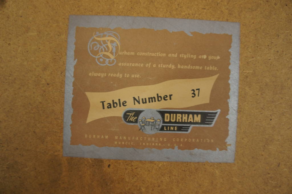 Vintage 1940s Durham Manufacturing Co. Folding Card Table W/ 4 Chairs