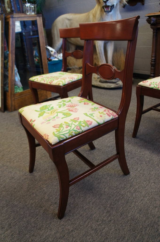 6 Lovely Antique Duncan Phyfe Style Mahogany Dining Chairs Cherry Finish