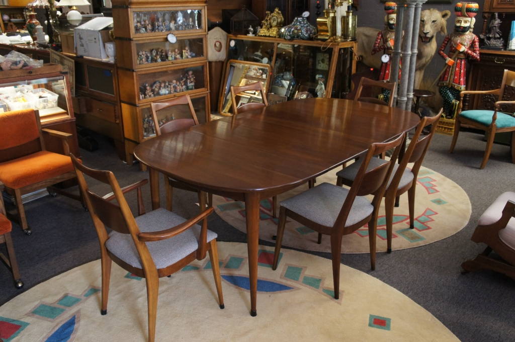Vintage Heywood Wakefield Doeskin Set Table + 6 Chairs Maple