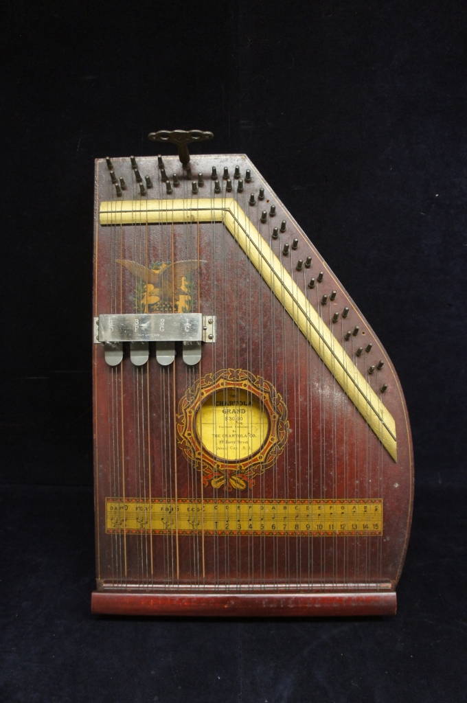 Antique Chartola Grand Zither Autoharp Musical Instrument 1914 Rosewood