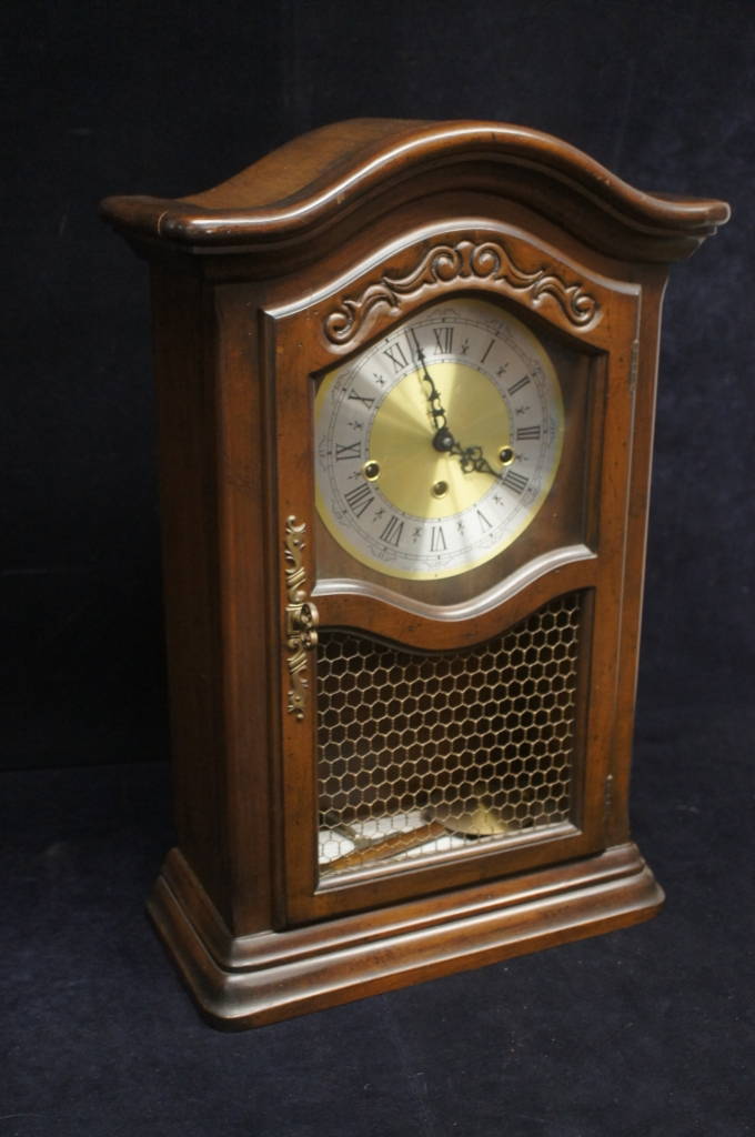 Franz Hermle Distressed Mahogany Trend Mantel Clock by Sligh 22" Chimes