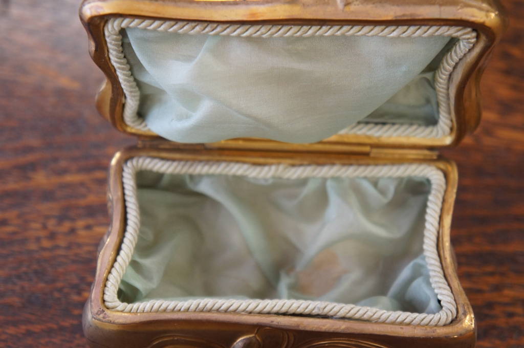 Antique Victorian Jewelry Casket Box Art Nouveau "J B Signifies The Best"