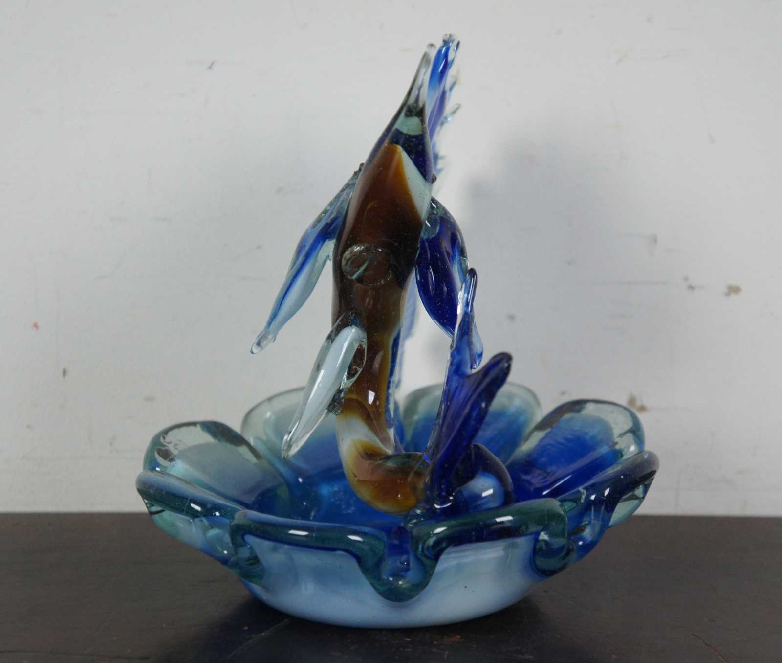 Murano Art Glass Sailfish Swordfish Marlin Fish Ashtray Candy Compote