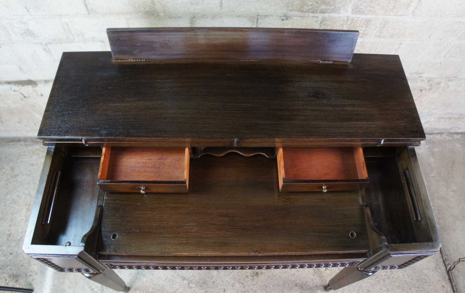 Antique Colonial Mfg Mahogany Flip Top Secretary Writing Desk