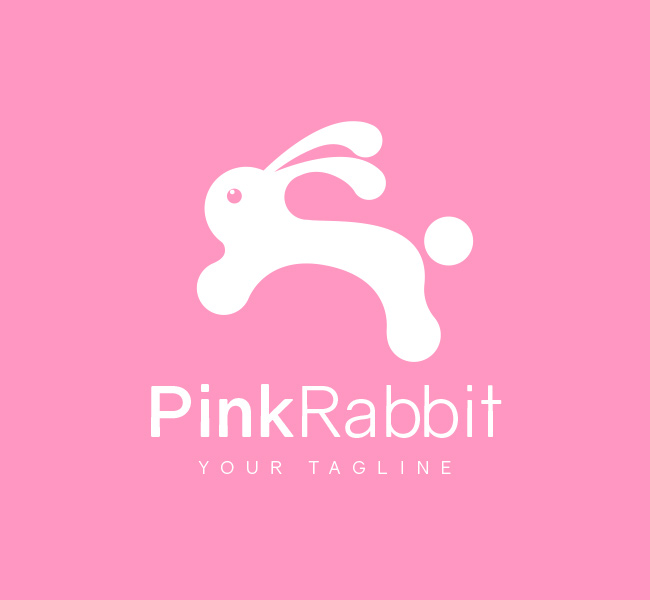 Pink Rabbit Logo & Business Card Template The Design Love