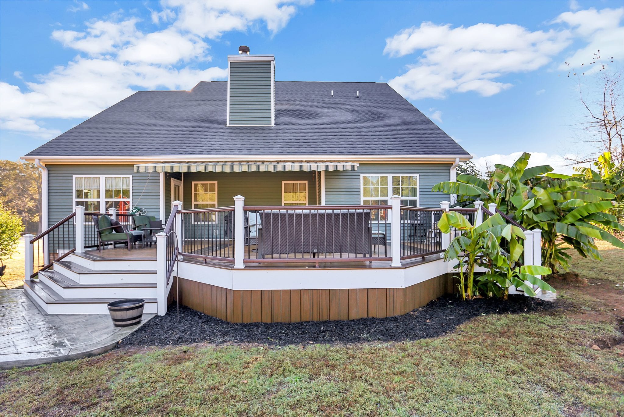 Custom Trex Deck and Stamped Concrete, Greer SC Sq Ft DG Builders