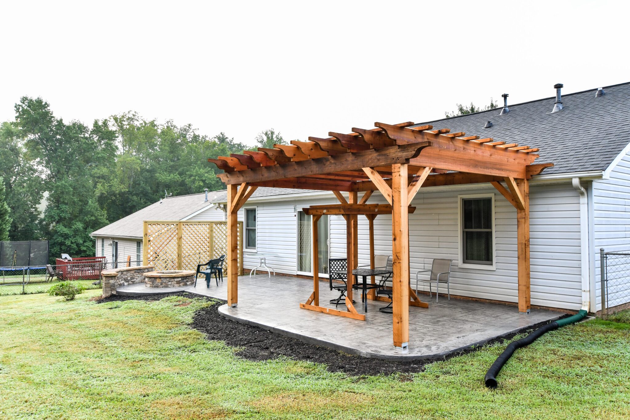 Concrete Patio with Beautiful Cedar Pergola in Taylors, SC