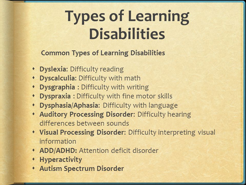 Learning Disabilities The Difference