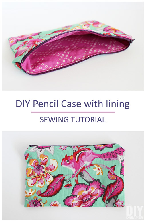 Back to school DIY Pencil Case with lining Sewing Tutorial