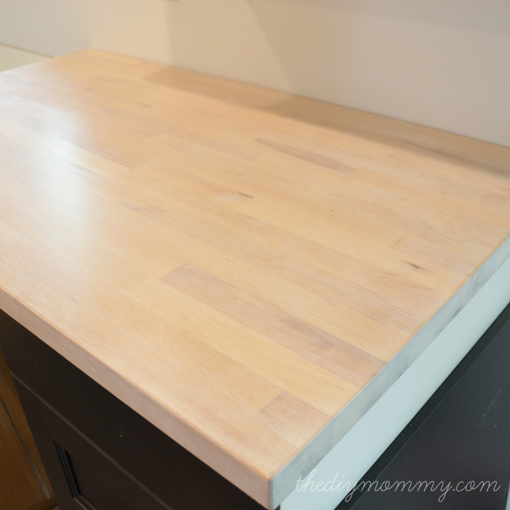 Whitewash and Seal a Butcher Block Counter Top The DIY Mommy