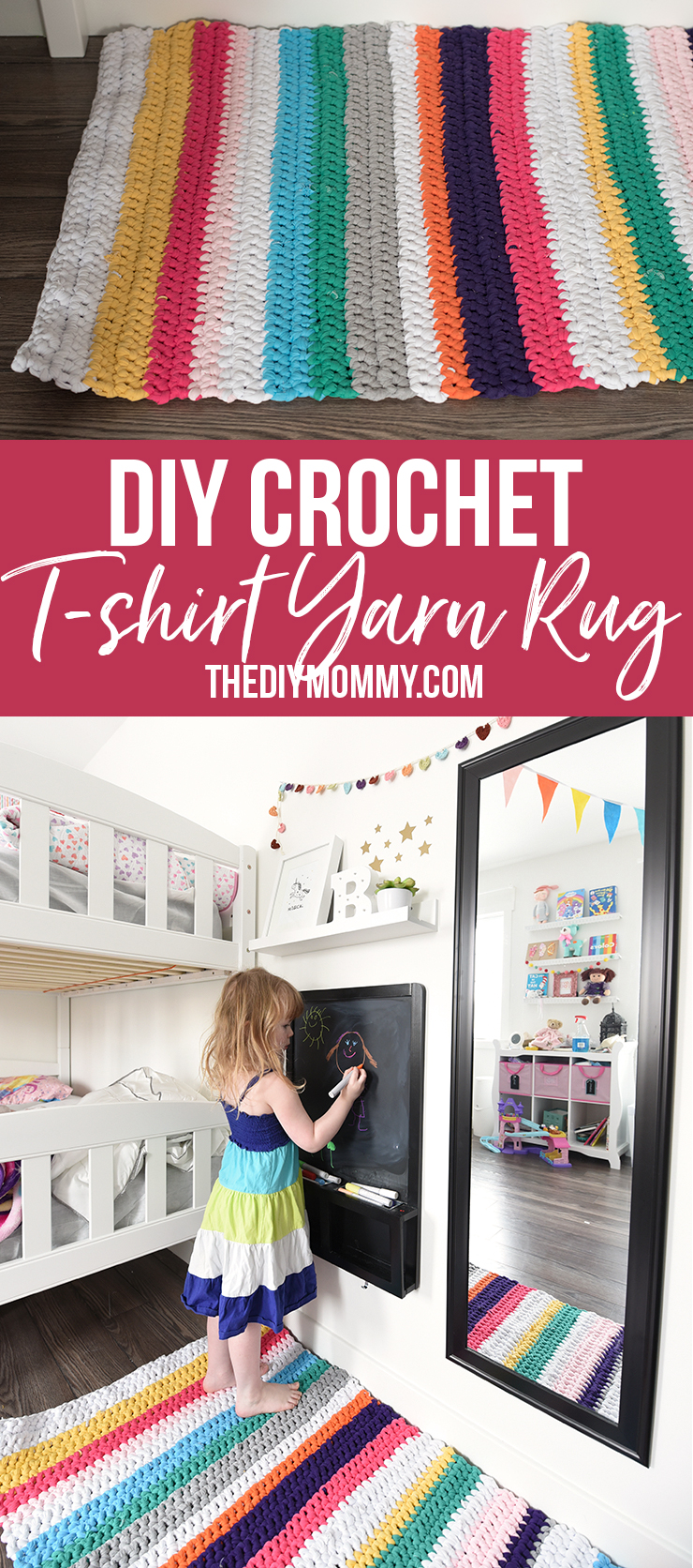 Crochet a TShirt Yarn Rug The DIY Mommy