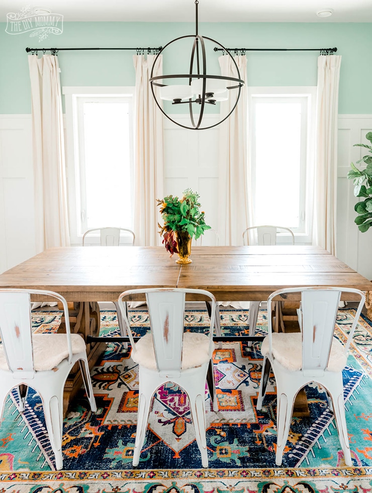 Dining Room Refresh with a Colourful Rug The DIY Mommy