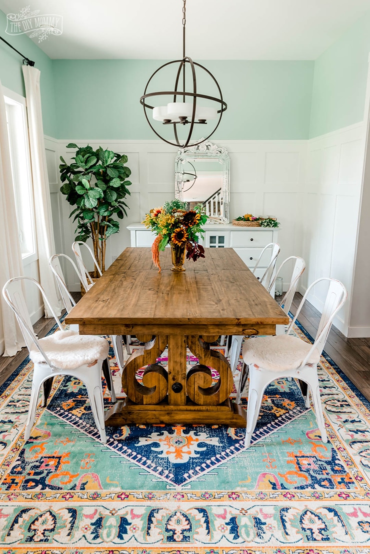 Dining Room Refresh with a Colourful Rug The DIY Mommy