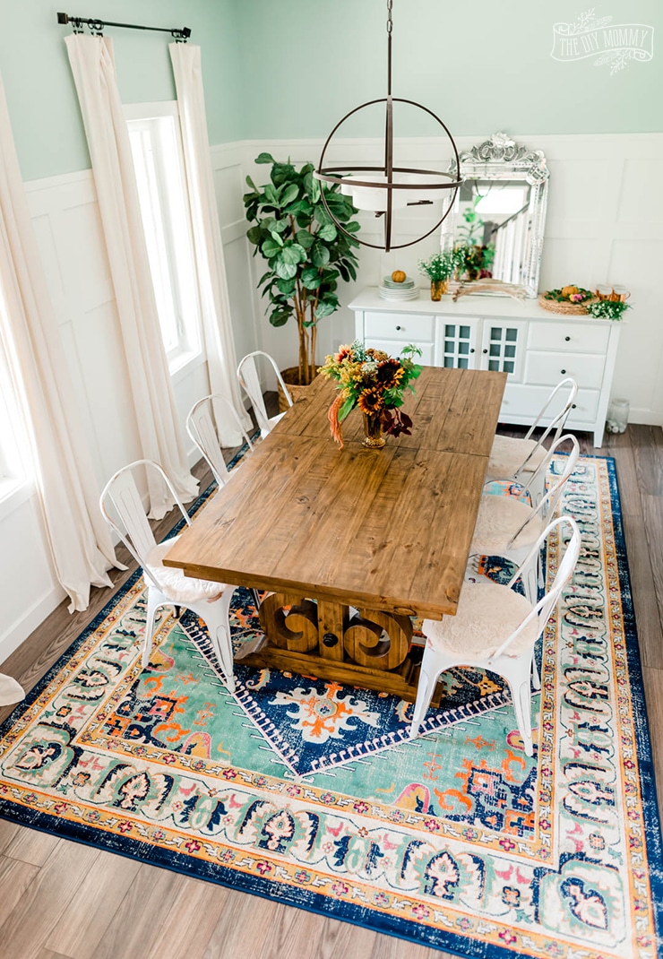 Dining Room Refresh with a Colourful Rug The DIY Mommy